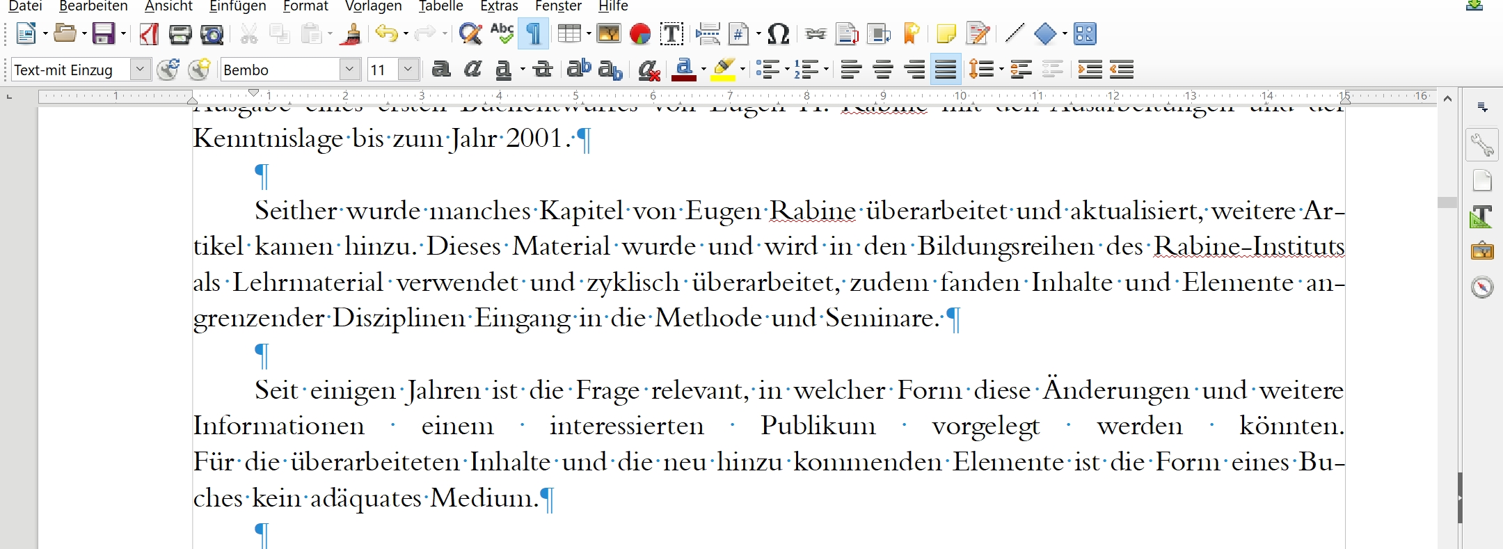 zweiter Absatz, 2. Zeile z.B.