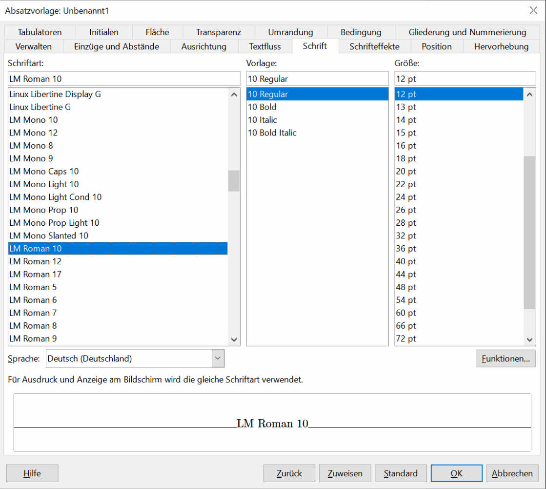 Screenshot Latin Modern (Windows)