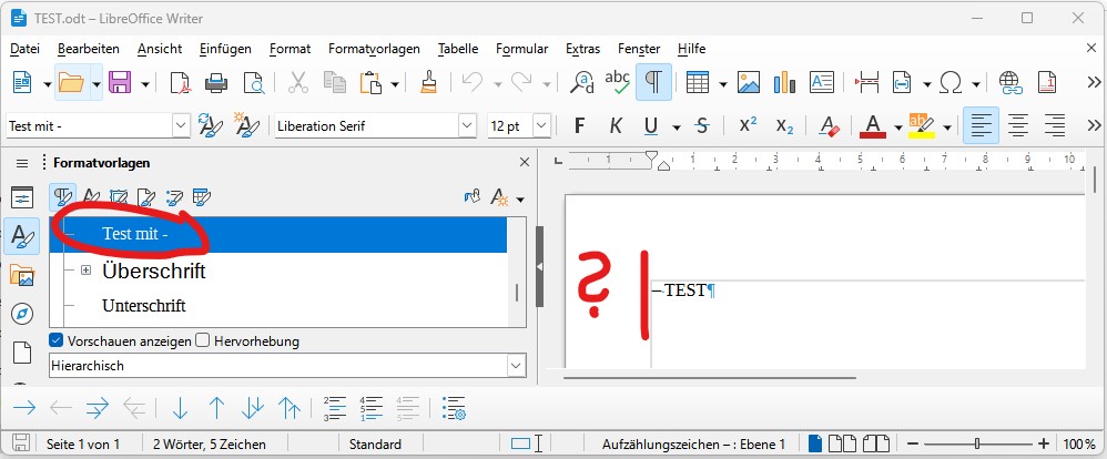 nach dem Speichern