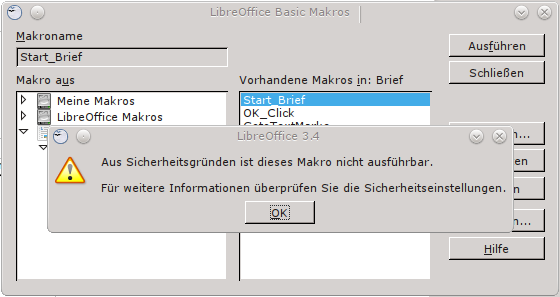 Fehlermeldung Libreoffice Makro