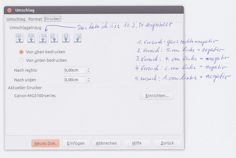 Dialog Umschlag