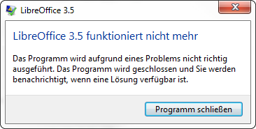Fehlermeldung beim Start