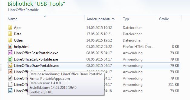 Screenshot der Portable Version
