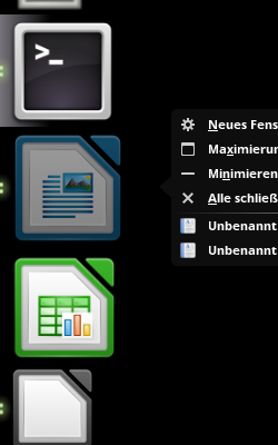 Docky 2 Writer-Fenster