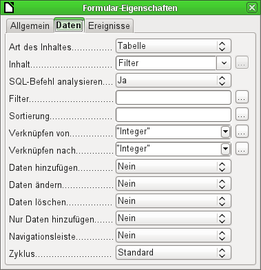 Verknüpfung von &quot;Interger&quot; nach &quot;Integer&quot; im Bereich Daten