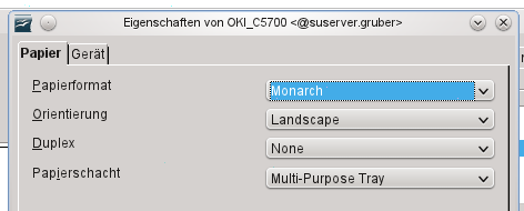 Drucker Einstellungen