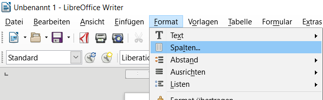 Menü Format→ Spalten hinzugefügt.PNG