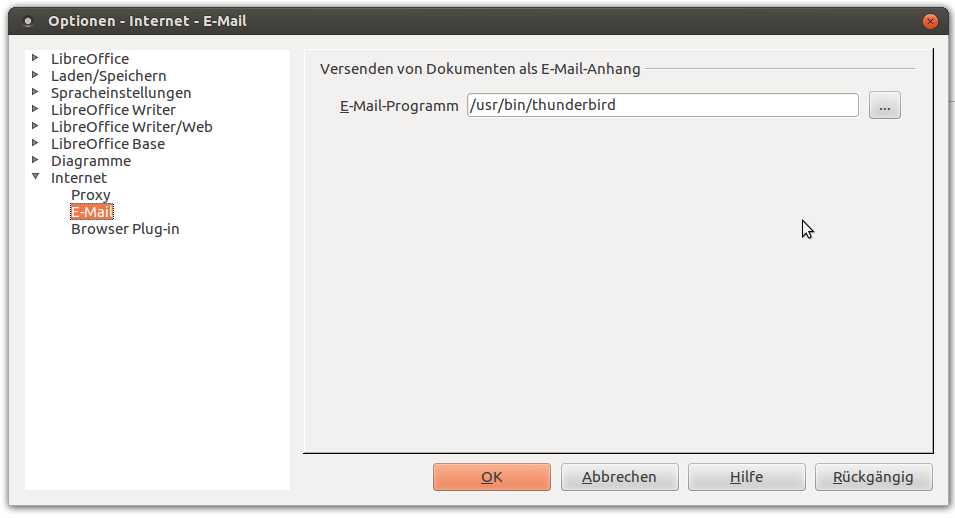 Die Einstellung in LibreOffice und es funktioniert...